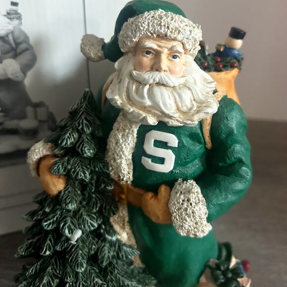 Vintage 1998 Michigan State Spartans Santa Collegiate Collection Statue 7.5” BOX - Picture 4 of 9